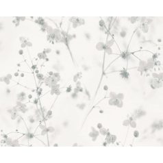   As-Creation PintWalls 38726-3 Natur Virágos álomszép akvarell áttűnő szárak levelek virágok fehér szürke árnyalatok tapéta