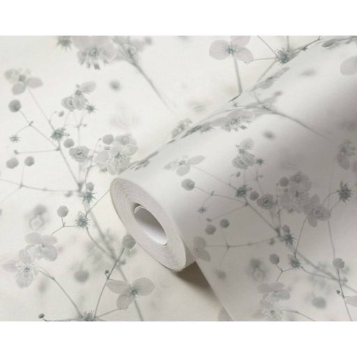 As-Creation PintWalls 38726-3 Natur Virágos álomszép akvarell áttűnő szárak levelek virágok fehér szürke árnyalatok tapéta