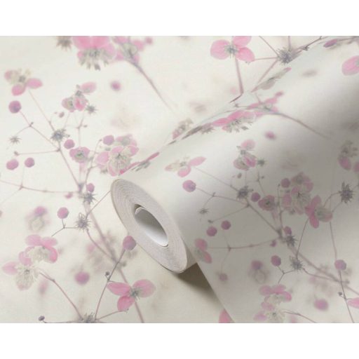 As-Creation PintWalls 38726-4 Natur Virágos álomszép akvarell áttűnő szárak levelek virágok krémfehér rózsaszín szürke tapéta