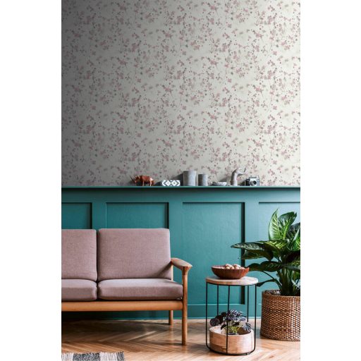 As-Creation PintWalls 38726-4 Natur Virágos álomszép akvarell áttűnő szárak levelek virágok krémfehér rózsaszín szürke tapéta