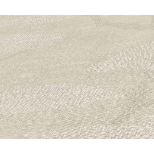 Kecses Bonsai ágak stilizált koronával bézs szürkésbézs és fehérezüst tónus tapéta