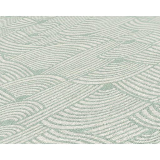 Art Deco játékos grafikai minta világoszöld/zöld és törtfehér tónus tapéta