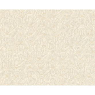   Art Deco játékos grafikai minta krém és bézs tónus tapéta