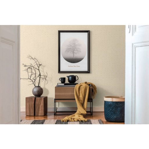 Art Deco játékos grafikai minta krém és bézs tónus tapéta