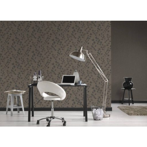 Finom textilstruktúrájú egyszínű minta sötétszürke/antracit tónus tapéta