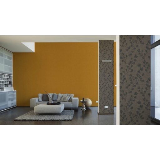 Finom textilstruktúrájú egyszínű minta erős sárga tónus tapéta