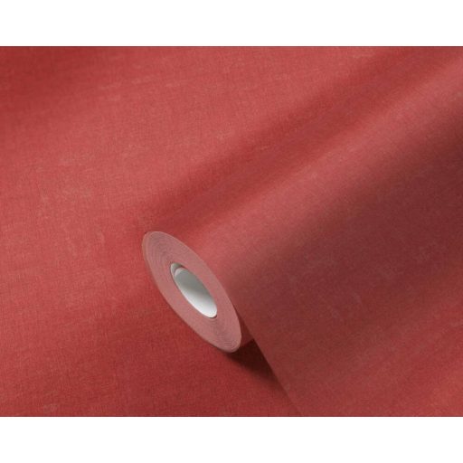 Finom textilstruktúrájú egyszínű minta piros tónus tapéta