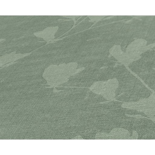 Stilizált virágok karcsú levélágakon zöld és világoszöld tónus tapéta