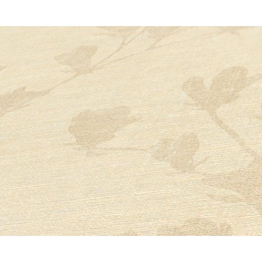 Stilizált virágok karcsú levélágakon bézs és szürkébézs/barna tónus tapéta