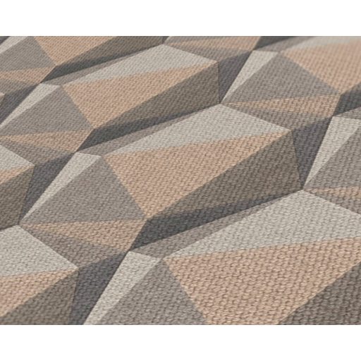 Intenzív háromdimenziós geometrikus minta bézs szürke sárgásbézs és szürkésbarna tónus tapéta