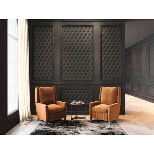 Intenzív háromdimenziós geometrikus minta bézs szürke szürkésbarna és fekete tónus tapéta