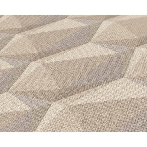 Intenzív háromdimenziós geometrikus minta krém bézs szürke és barna tónus tapéta