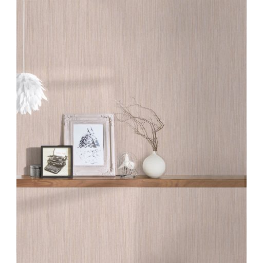 Texturált csíkos egyben durva szövetminta krémrózsaszín bézs szürke és aramy tónus csillámló pontok tapéta