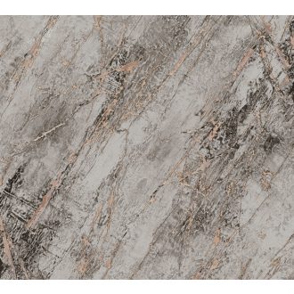   Művészi megjelenésű valósághű márványmintázat szürke és antracit tónusok rézszín finom fény tapéta