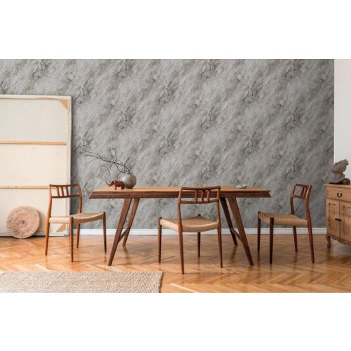 Művészi megjelenésű valósághű márványmintázat szürke és antracit tónusok rézszín finom fény tapéta