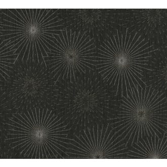   Valóságos tüzijáték - csillagokra emlékeztető absztrakt körminta antracit ezüst arany finom mintafény tapéta