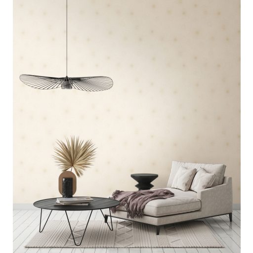 Valóságos tüzijáték - csillagokra emlékeztető absztrakt körminta krém bézs tónus finom mintafény tapéta