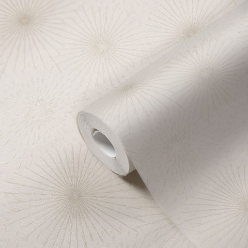 Valóságos tüzijáték - csillagokra emlékeztető absztrakt körminta krém/szürkéskrém ezüst finom mintafény tapéta