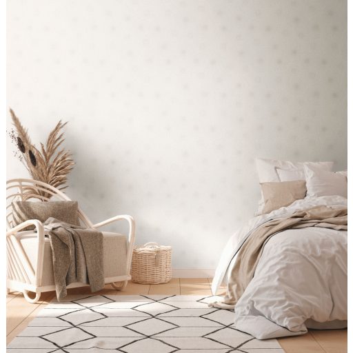 Valóságos tüzijáték - csillagokra emlékeztető absztrakt körminta krém/szürkéskrém ezüst finom mintafény tapéta