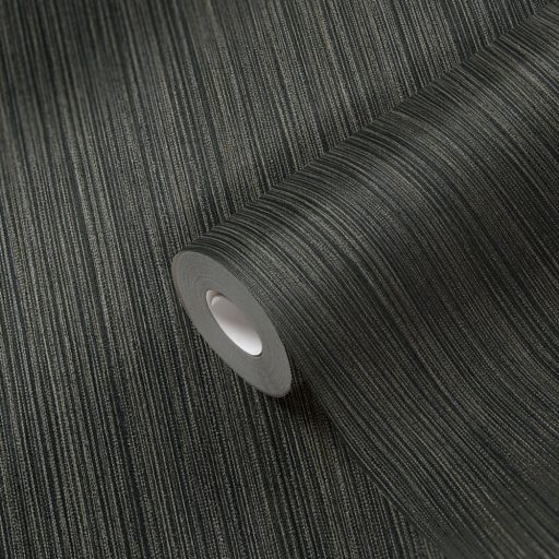 Textil hatású struktúrált finom vonalminta antracit arany finom mintafény tapéta