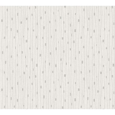 Kissé szabálytalan grafikus vonalminta fehér és ezüstszürke tónusok fénylő mintafelület tapéta