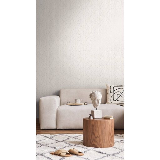 Kissé szabálytalan grafikus vonalminta fehér és ezüstszürke tónusok fénylő mintafelület tapéta