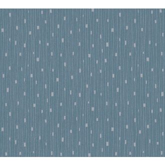   Kissé szabálytalan grafikus vonalminta kék/szürkéskék és ezüstszürke tónusok fénylő mintafelület tapéta