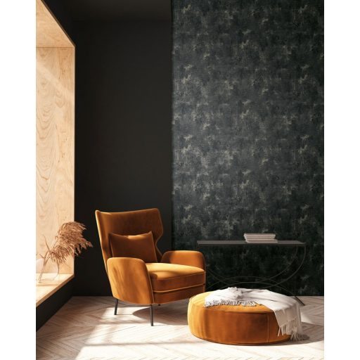 Konkrét beton megjelenítés strukturált minta sötétszürke és antracit tónusok fénylő bézsarany tapéta