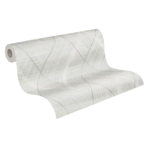 Izgalmas textúrájú nagyformátumú grafikus rombuszminta szürke és ezüst tónusok grafit enyhe fény tapéta