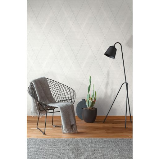 Izgalmas textúrájú nagyformátumú grafikus rombuszminta szürke és ezüst tónusok grafit enyhe fény tapéta