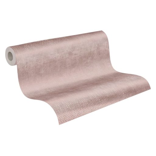 Apró rombuszok grafikus mintája antik rózsaszín tónusok arany enyhe mintafény tapéta