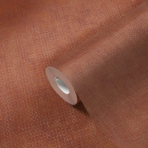 Apró rombuszok grafikus mintája narancs/terrakotta tónusok ezüst enyhe mintafény tapéta