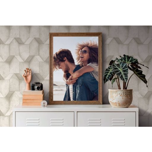 Háromdimenziós geometrikus beton hatású minta világosszürke és szürke tónusok tapéta