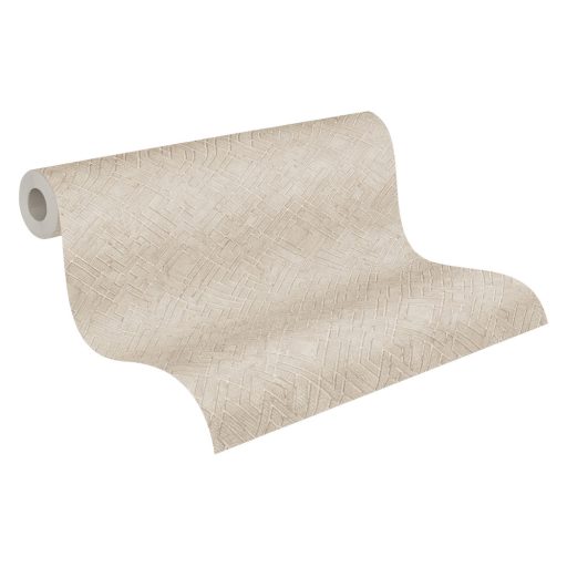 Intuitív és intenzív - Bécs által inspirált - grafikus design bézs szürkésbézs és fémes ezüst mintarajzolat tapéta