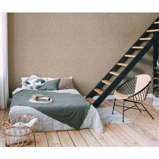 Intuitív és intenzív - Bécs által inspirált - grafikus design bézs aranysárga és fémes arany mintarajzolat tapéta