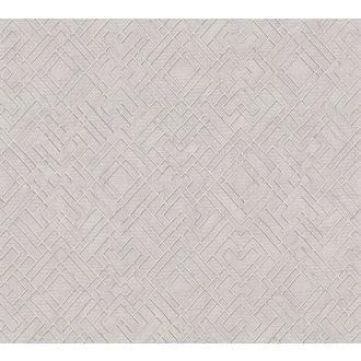   Intuitív és intenzív - Bécs által inspirált - grafikus design szürke/világosszürke és fémes ezüst mintarajzolat tapéta