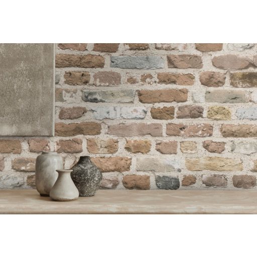 Autentikus kopott téglafal bézs barna szürke fehér és szürkéskék tónusok tapéta