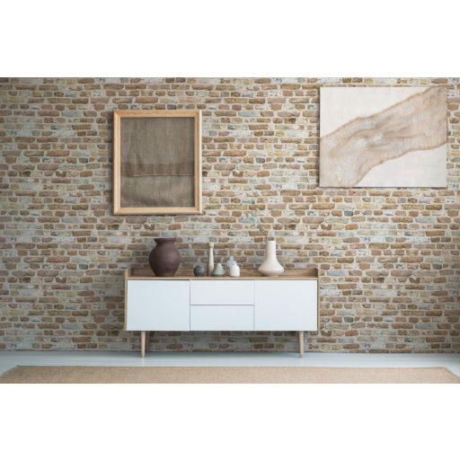 Autentikus kopott téglafal bézs barna szürke fehér és szürkéskék tónusok tapéta