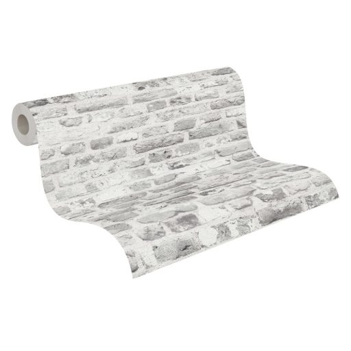 Autentikus kopott téglafal fehér világosszürke és szürke tónusok tapéta