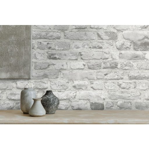 Autentikus kopott téglafal fehér világosszürke és szürke tónusok tapéta
