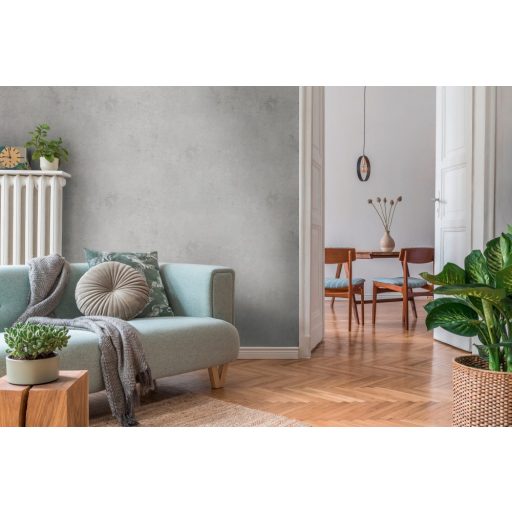 Strukturált koptatott vakolathatású minta szürke tónus ezüst fémes mintafény tapéta