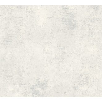   Strukturált koptatott vakolathatású minta krém/krémszürke tónus ezüst fémes mintafény tapéta