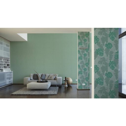 Természetes hatású textil struktúrájú minta zöld tónus tapéta