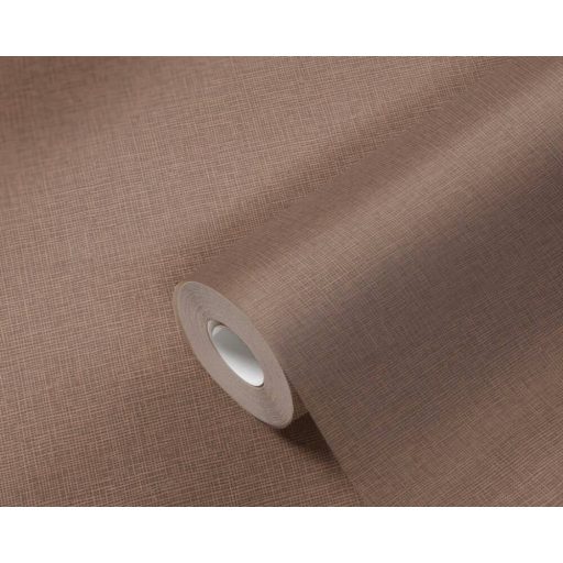 Természetes hatású textil struktúrájú minta barna/rézbarna tónus tapéta