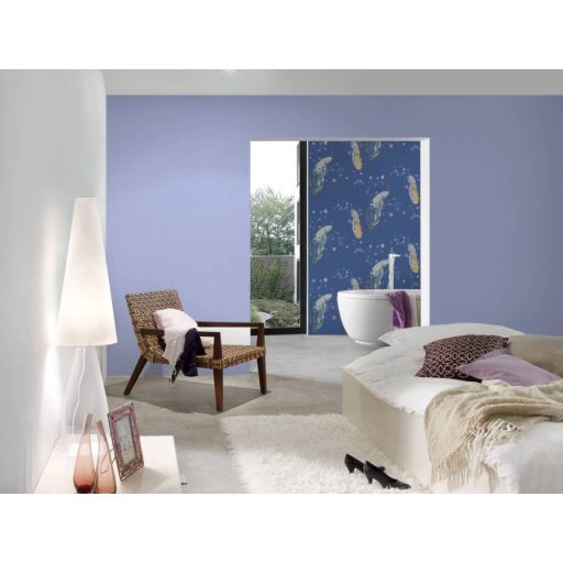 Finom textilhatású egyszínű struturált minta kék/világoskék tónus tapéta