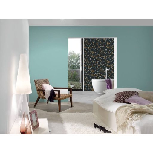 Finom textilhatású egyszínű struturált minta zöld/türkizzöld tónus tapéta