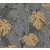 Modern és dekoratív trópusi levelek mintája antracit szürke és sárga tónus  fémes bézsarany mintarajzolat tapéta