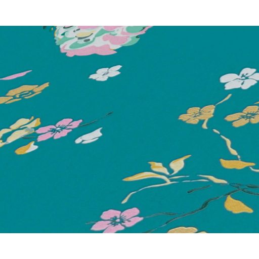 Páváskodás felsőfokon - Pávák díszes színpompás tollazatban türkizkék és szines tapéta