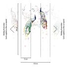 Egyedi és szines - virágok közt pompázó díszes pávák fehér zöld kék és szines falpanel