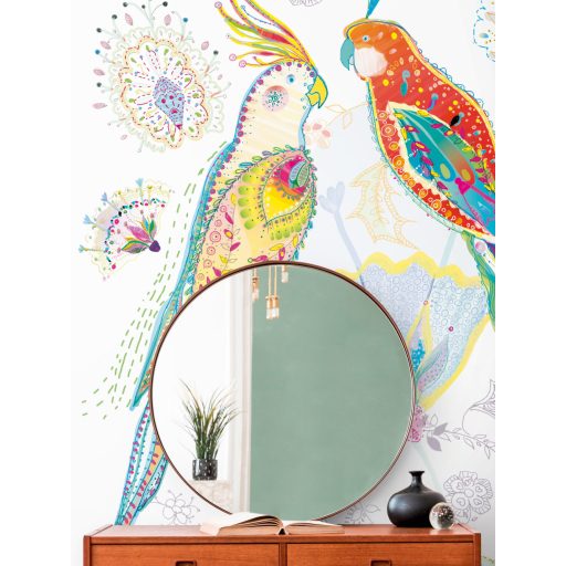 Keleties hangulatú marokkói motívumukkal díszített pávák fehér sárga piros és szines falpanel